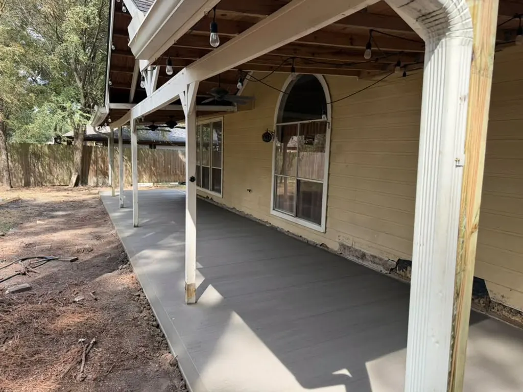 Covered patio slab poured by the Quality Construction crew