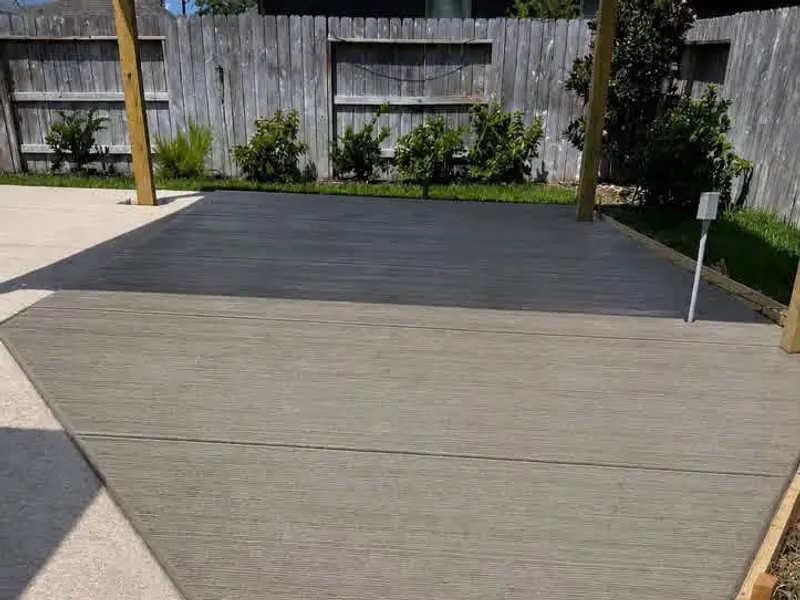 Freshly finished slab inside wood forms